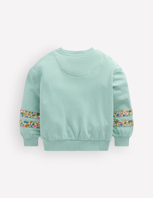 Relaxed Panel Sweatshirt-Harbor Grey Floral