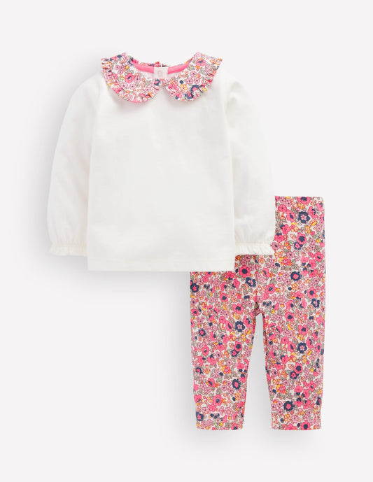 Collared Jersey Set-Multi Ditsy Floral