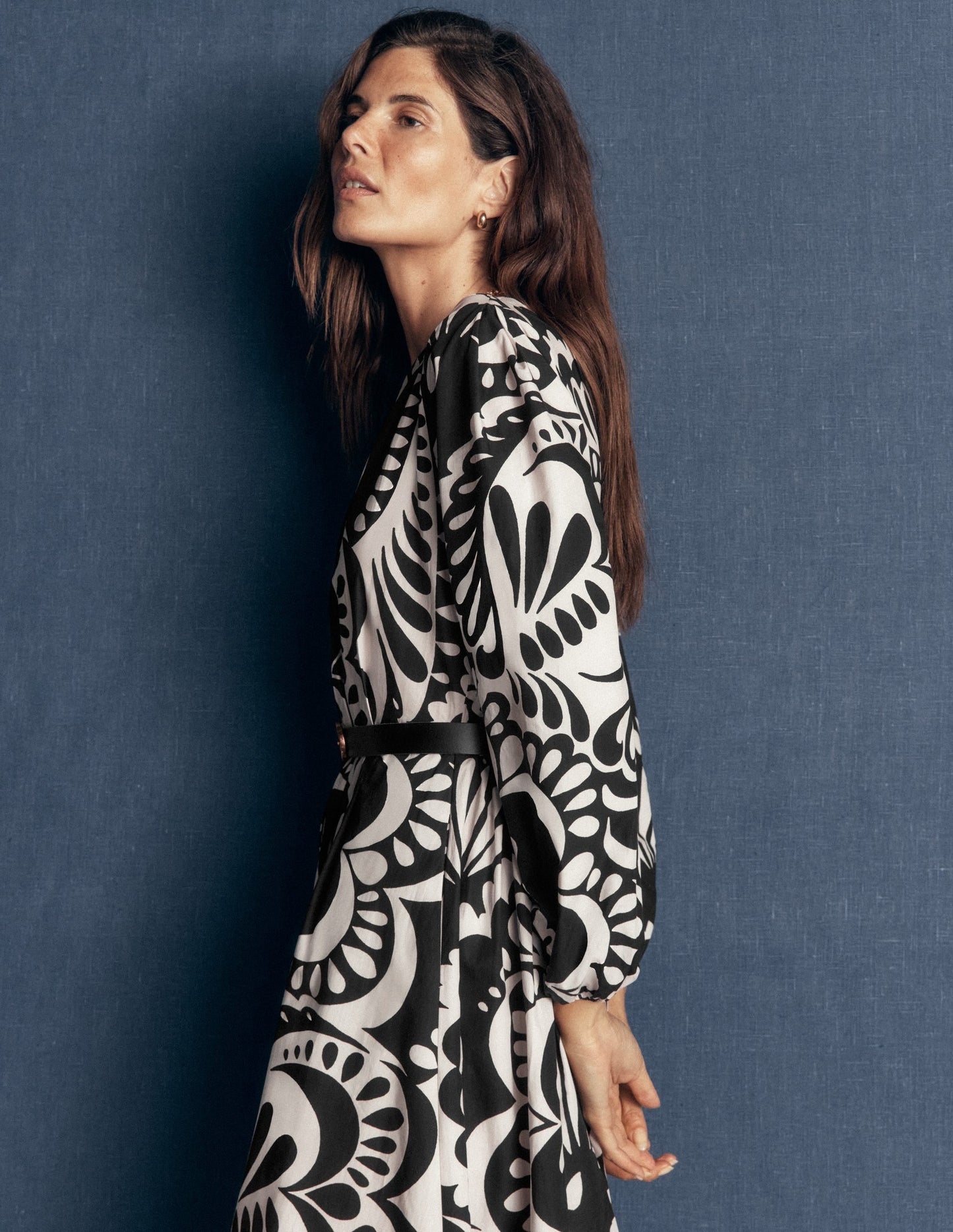 Nicola Cotton Midi Dress-Black, Flourishing Medley